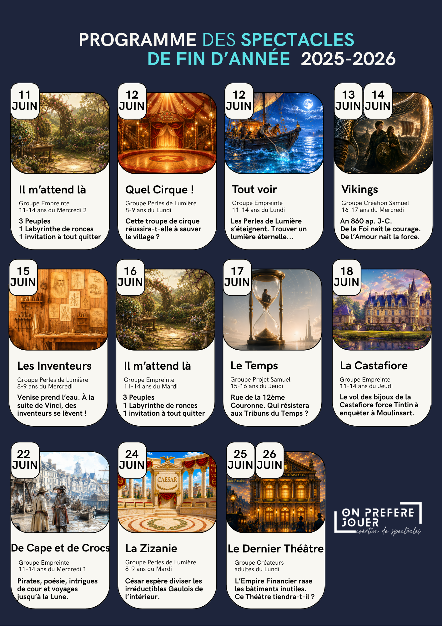 Spectacles fin d'année 2026